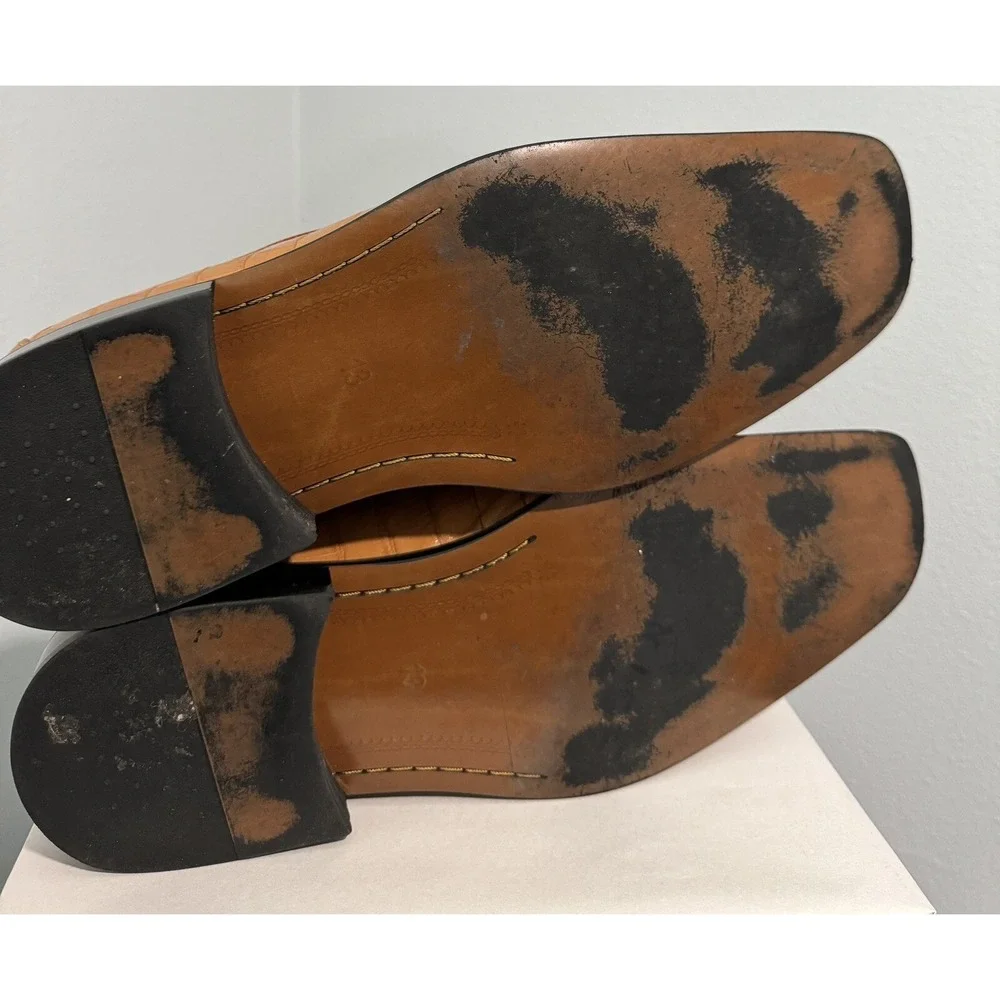 Stacy Adams 24195-08 Bicycle Square Croc Alligator Print Oxfords Mens 13 M